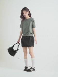 Shipped from China [2025]GIORDANO WOMEN 100% Cotton short dolman sleeve sweat tee 05325393