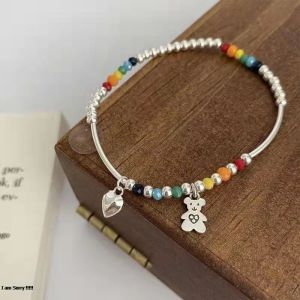 Lắc tay chuỗi hạt màu cầu vồng phong cách Hàn Quốc thời trang cho bạn nữ- LTNU2LC01