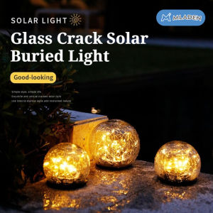 MLADEN Solar Light Glass Crack Design Light Outdoor Lamp Garden Lamp Decoration Light LED Lawn Lamp Camping