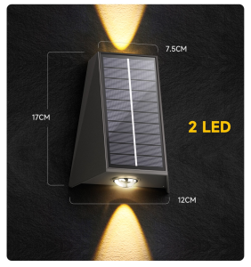 Solar Wall Light Outdoor LED Lamp 3 Solar Panels Up Down IP65 Porch Garden Lamp Sconce Balcony Terrace Decoration Lighting