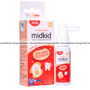 (CHÍNH HÃNG) Xịt chống sâu răng MidKid vị TÁO chăm sóc và bảo vệ răng chắc khoẻ cho bé từ 1 tuổi