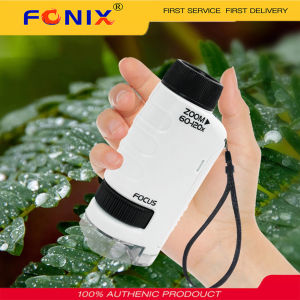 FONIX Handheld Microscope Kit with LED Light 60x-120x Magnification Home School Biological Science Educational Toys For Children Gift