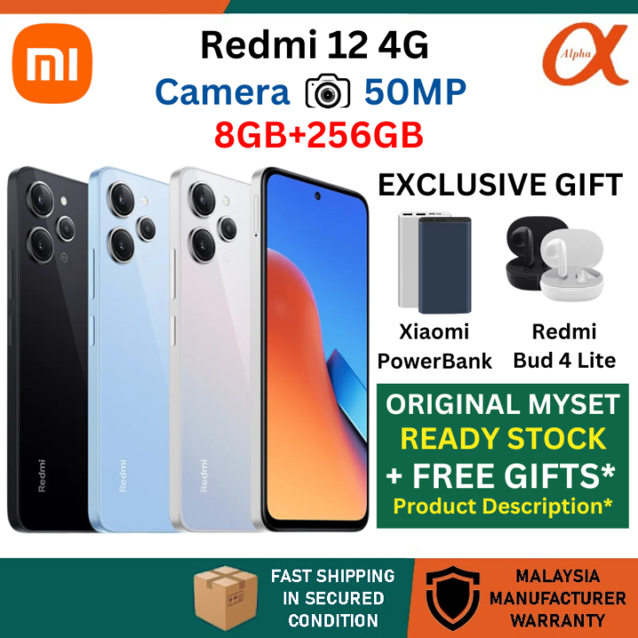 (MySet) Redmi 12 (8GB+256GB) ORIGINAL MALAYSIA SET ONE YEAR WARRANTY BY ...