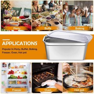 304 Stainless Steel Food Storage Containers with Airtight Lid Japanese Bento Lunch Box Kitchen Organizer Transparent Cover Portable & Leakproof for Rice Meal Prep Graham Containers