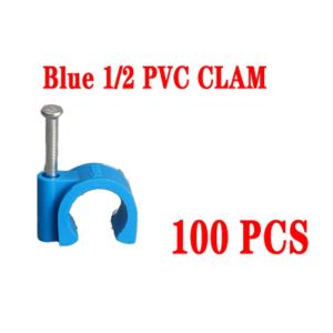 1/2" PVC Pipe Clamp with Concrete Nail White Orange Blue Pipe Clip Hose Clamp 100Pcs