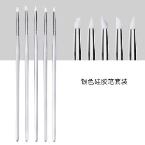 Silicone Nail Brush Gradient Pen Nail Art Brush Set Carving Nail Painting Brushes Acrylic Gel Nail Tools Silicone Brush