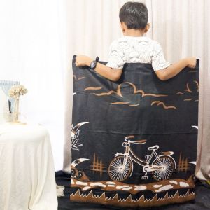 Sarung Anak PAUD TK 2 - 7 Tahun Hitam Songket Rayon Premium