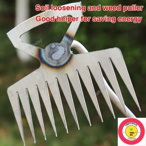11 Gigi Weeding Hoe Bahan Besi Weeding Garu Alat Pencabut Rumput 40cm Hoe Weeding Handheld Rake