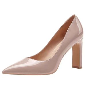 รองเท้าผู้หญิงยอดนิยม หัวแหลมรองเท้าส้นสูง3.54นิ้ว หนังเเก้วเงา รองเท้าสีดําใส่ทํางาน ใส่สบายนุ่มราคาสบายกระเป๋าค่ะ