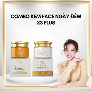 Combo Kem Face Collagen X3 Plus Ngày Và Đêm - Kem Face Ngày Đông Trùng Hạ Thảo Kem Face Đêm Sữa Ong Chúa & Serum - Mỹ Phẩm Đông Anh