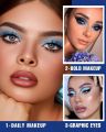 Blue Eyeshadow Matte Palette 8Color Long Lasting Teal Eyeshadow for Cool Tone Makeup, Shimmery Eye Looks, High Pigmented & Easy to Blend (Blue). 