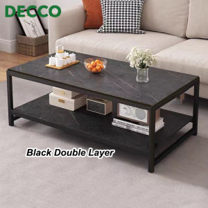 DECCO Single/Double Layer Marble Pattern Living Room Household Rectangle Coffee Table - Fulfilled by DECCO SHOP