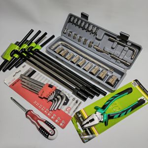 PAKET LENGKAP Kunci Shock Set 27 Pcs + Kunci T Tekiro 4 Pcs 8 10 12 14 mm + Kunci L Kombinasi Soligen + Tang Kombinasi 8 Inch Victory + Obeng Bolak Balik Amerika + Kunci Ring Pas Set 11 Pcs