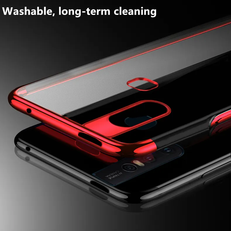 For Vivo V15 1819 Jelly Case 6D Edge Plating Crystal Clear