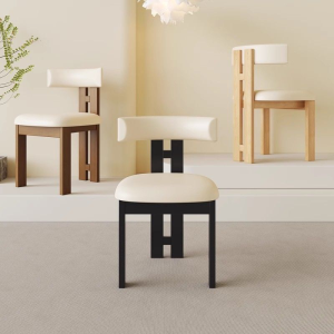 🔥Ready Stock🔥Solid Wood Dining Chair Home French Chair Retro Backrest Chair Leisure Makeup Chair