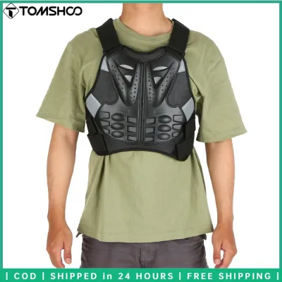 TOMSHOO Men Motorcycle Armor Vest Body Chest Spine Back Protector Protective Jacket for Cycle Skating Skiing Skateboarding