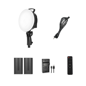 96W LED Rechargeable Round Handheld Studio Video Fill Light Continuous Lighting Kit With Softbox