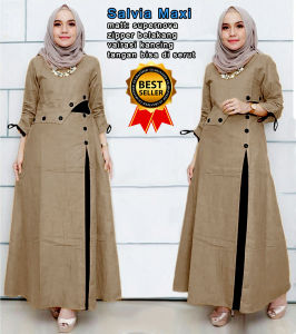 CF PROMO SALVIA MAXI ( L XL XXL & 3XL 5 Warna ) Pakaian Gamis Maxi Jumbo Baju Atasan Muslim Wanita Fashion Hijab Terbaru