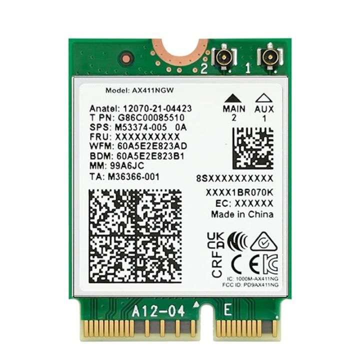 1 PCS for Intel AX411 WiFi Card WiFi 6E CNVio2 Bluetooth 5.3 Tri-Band ...