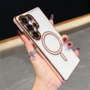 Strong Magnetic Magsafe PC Hard Cover Case For SAMSUNG S25 ULTRA S23 FE S25 EDGE S24 ULTRA PLUS Candy Color Transparent Soft  ﻿