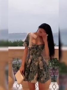 French Princess Dress Square Neck Sweet Temperament Oil Painting Style FairyA-line Dresses for Women
