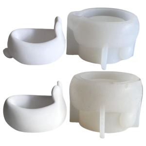 Phục sinh Thỏ figurine cup khuôn silicon dễ thương bunnies đế để trứng lưu trữ Bát khuôn mẫu cho nhựa đúc bê tông