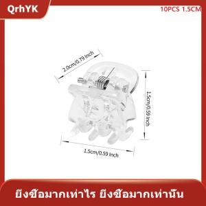 【QrhYK】 คลิปหนีบผม10ชิ้น ล็อตสำหรับผู้หญิง1.0 1.5ซม. ขนาดเล็กสีน้ำตาลดำพลาสติกใสที่หนีบผมขนาดเล็กอุปกรณ์แต่งผมสำหรับเด็ก