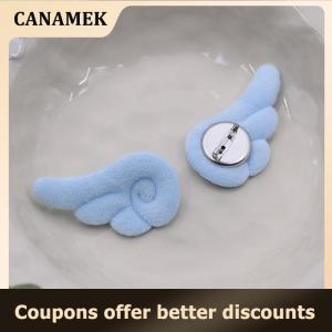 【 CANAMEK 】 1 Pair Small Angel Wings Brooch Japanese Style Sweet Clothes Decor Y2K Plush Bag Hat Accessories