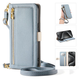 Crossbody Zipper Card Solt Wallet Leather Case For Samsung Galaxy S25 Ultra S24 Plus S23 A56 A26 A36 A16 A54 A14 A24 Book Cover