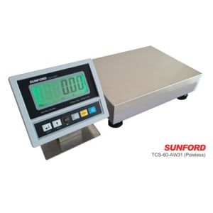 SUNFORD TCS-60-AW31 เครื่องชั่งดิจิตอล 60 กิโลกรัม ไม่มีเสา สแตนเลสตั้งโต๊ะ ต่อคอมพิวเตอร์ โปรแกรม Flash Home มีใบรับรอง ตาชั่ง กิโล