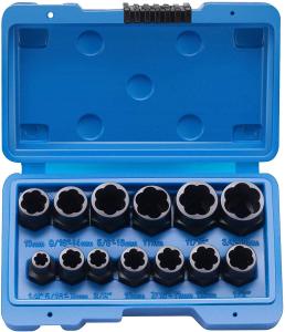 [READY STOCK] 13pcs 3/8" Broken / Damaged Bolt Nut Screw Remover Extractor Removal Set Threading Tools Kit