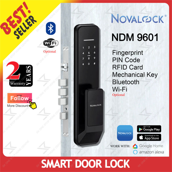 Novalock NDM 9601 Push-Pull Smart Door Lock ( Fingerprint, PIN Code ...