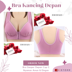 [HI] Bra Wanita Seamless Push Up Gesper Depan Kancing Depan Busa Tipis Tanpa Kawat Elegan 378