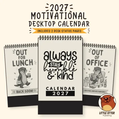 2027 Motivational Desktop Calendar 4 - (Singapore Public Holidays | 250gsm | Lunar Dates)|LittleOtterPublishing