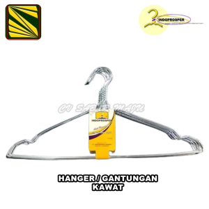 Indoprosper Gantungan Baju / Hanger Kawat Silver dan Warna - 1 pak Isi 10 Pcs