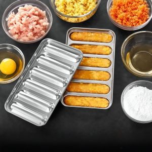 304 Stainless Steel Sausage Mold Childrens Hot Dog Making Mould DIY Baked Ham Sausage Maker Box Household Kitchen Baking Tools