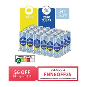 Ice Mountain Lemon Sparkling Water 325ML x 24