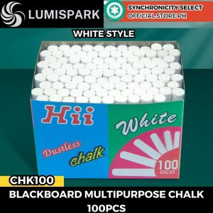 CHK100 Multipurpose Blackboard Chalk 100pcs Multicolored Dustless Chalk Easy to Erase Non-toxic