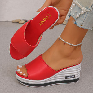 New Summer Fashion Peep-Toe Wedge Heel Casual Plus Size WomenS One-Strap Sandals