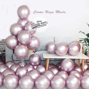 isi 50 Balon Latex Chrome 5 inch per pack / balon metalik CHROME dekor / balon chome megkilap
