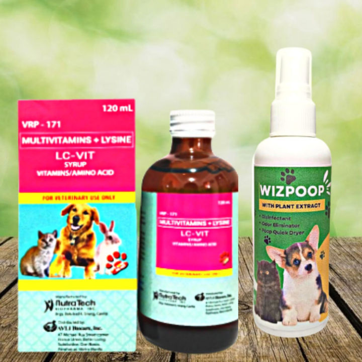 [G&G AGRIVET] LC VIT 120ML + WIZPOOP 100ML DISINFECTANT, POOP & URINE