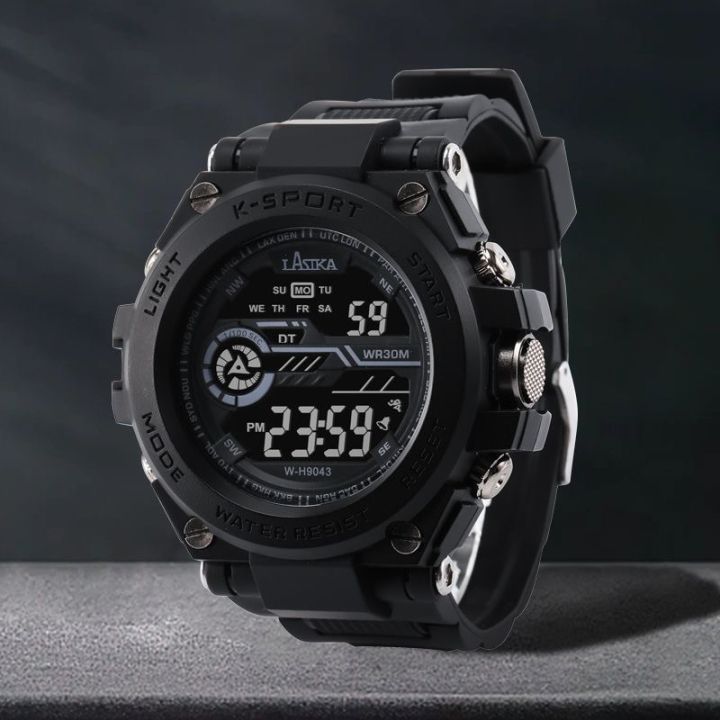 New Lasika W-F110 Waterproof Silicon Digital Watch for Men - Green | BD