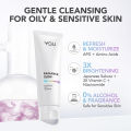 Y.O.U Radiance Glow Purifying Facial Foam | Purify Pores Refresh Skin | Gentle Cleansing 100g. 