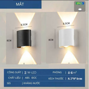 Đèn treo gắn hắt tường ống bơ hai đầu trang trí decor trong nhà ngoài trời sân vườn lối đi 220v