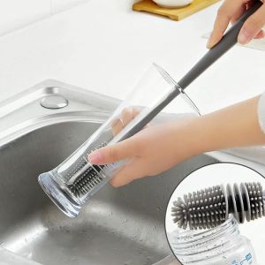 Bàn chải silicon vệ sinh ly cốc cán cầm dài -BeloveShop