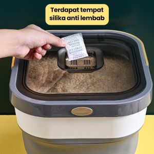 COD DISPENSER TEMPAT BERAS OTOMATIS LIPAT ANTI HAMA DAN KUTU TIDAK LEMBAB FREE CANGKIR - Tempat Penyimpanan Beras Wadah Bucket Dispenser Beras Foldable Rice Container Storage Box Rak Dapur Lipat