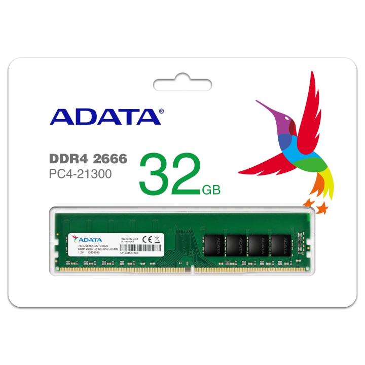 【新品未開封】ADATA 32GB PC4-21300 2666MHz DDR4 Adata 32GB 2666MHz PC4-21300 AD4U2666732G19-B DDR4 U-DIMM - Lazada