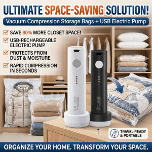 [USB Electric Pump] Vacuum Compression Storage Bag Travel Reusable Organizers Sealer Storage Bag For Clothing Quilt 【USB电动泵】真空压缩收纳袋