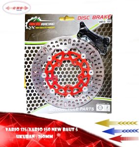 PIRINGAN LEBAR VARIO 150 NEW/VARIO 125 NEW BAUT 5 VARIO 150 OLD BAUT 4 VARIO 125 NEW BAUT 4 DISC CAKRAM DEPAN 260MM HONDA MATIC VARIO 125 VARIO 150 LUBANG 5 LUBANG 4 CAKRAMNYA DISC BRAKE FRONT 260MM 26CM HONDA VARIO 150 VARIO 125 TAHUN 2018 2019 2020 2022