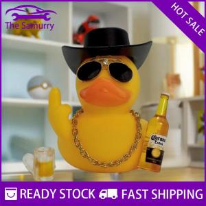 Samurry ✨Hot Sale✨ 1 bộ vịt cao su mát mẻ với chai rượu nhỏ bia nhà xe trang trí vui giữa ngón tay vịt xe Bảng điều khiển trang trí quà tặng sáng tạo